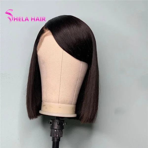 Side Bang Bob Wig Silky Straight Lace Front Wig