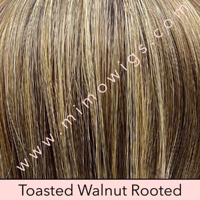 Included / TOASTED WALNUT ROOTED • 10/25+8 |  Ash brown w/ Med gold blonde & Lt brown blended to perfection w/ Med brown Root / Average