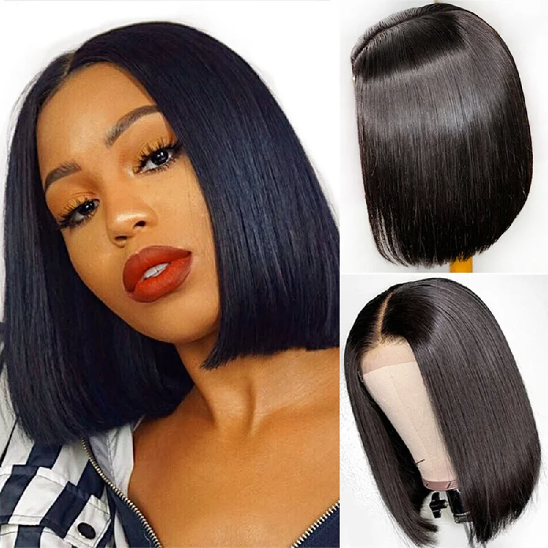 Straight Bob Wig Lace Front Human Hair Wigs Brazilian Bob Frontal Wigs 4x4 5x5 Closure Wig