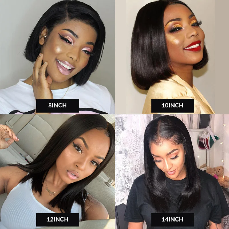 Straight Bob Wig Lace Front Human Hair Wigs Brazilian Bob Frontal Wigs 4x4 5x5 Closure Wig