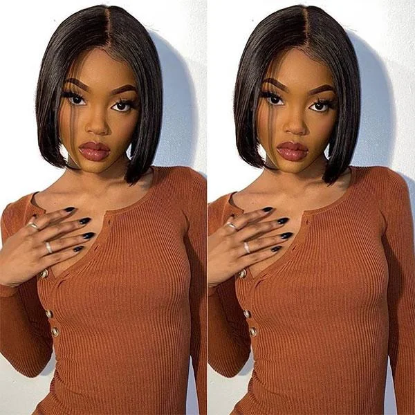 Straight Bob Wig Lace Front Human Hair Wigs Brazilian Bob Frontal Wigs 4x4 5x5 Closure Wig