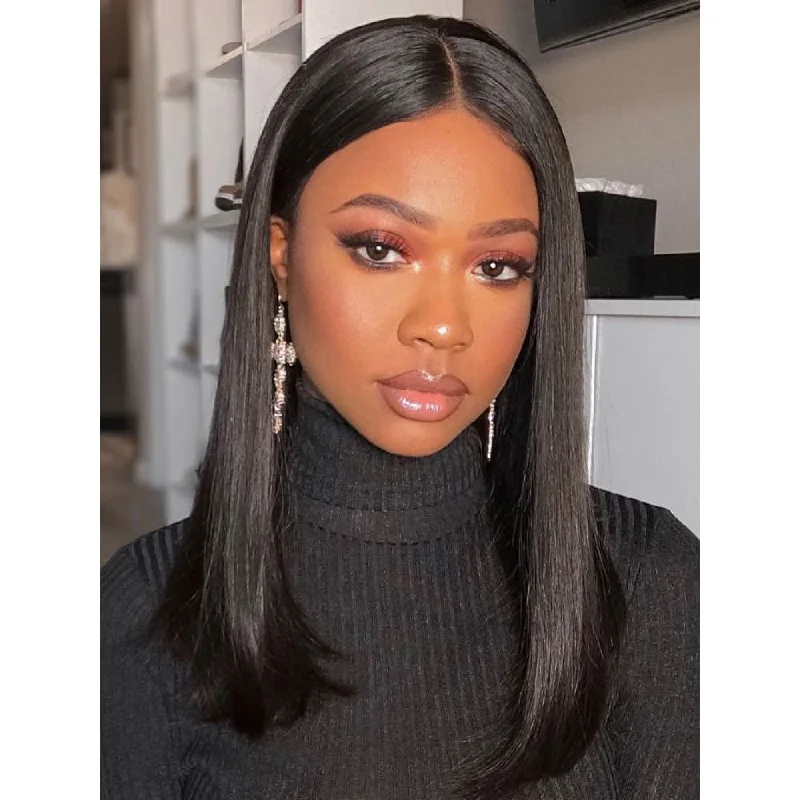 U Part Bob Wig Affordable Glueless Human Hair Wig