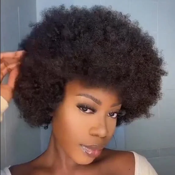 Vava | 4C Afro Kinky Curly Bob Lace Front Human Hair Wig