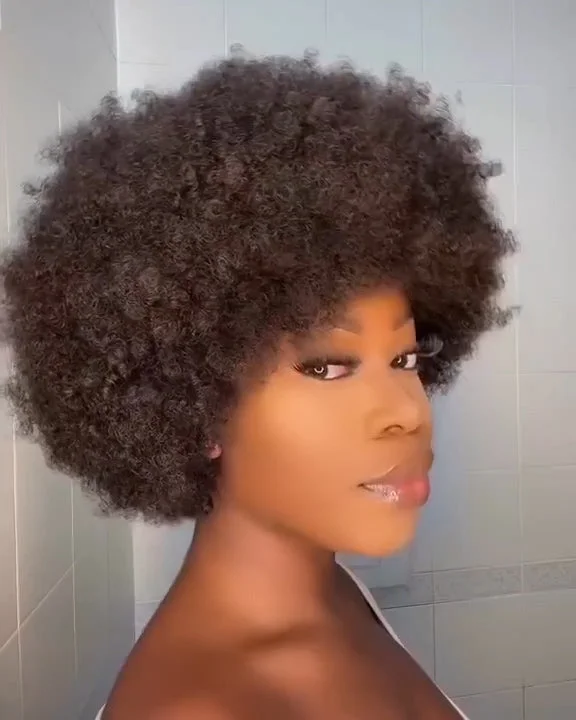 Vava | 4C Afro Kinky Curly Bob Lace Front Human Hair Wig