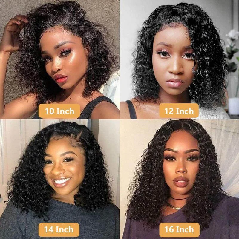 Wavymy Deep Wave Bob Wigs 4x4 Lace Closure Short Human Hair Wigs