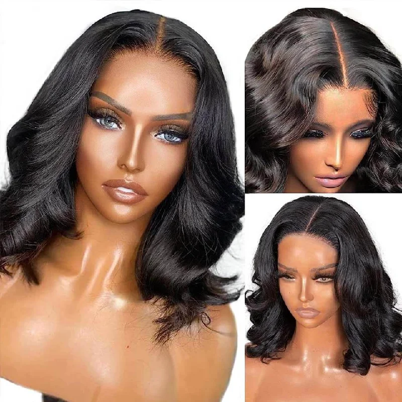 Wear Go Glueless Body Wave Bob Wig 4x4 5x5 Pre Cut Human Hair HD Lace Wigs