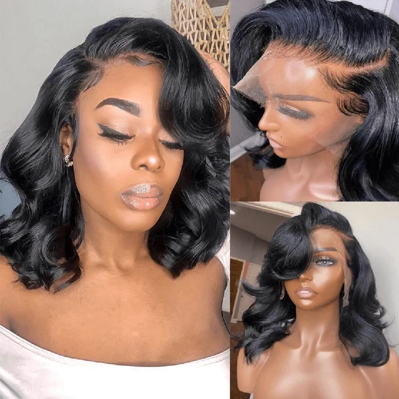 Wesface Loose Body Wave Full Lace Bob Wig Pre-plucked Clean Hairline Bleached Knots Short Loose Body Wave Bob Wig