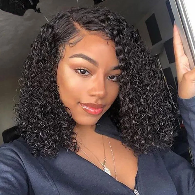 Withme Hair 13x4 Real HD Lace Frontal Bob Wig Curly Hair