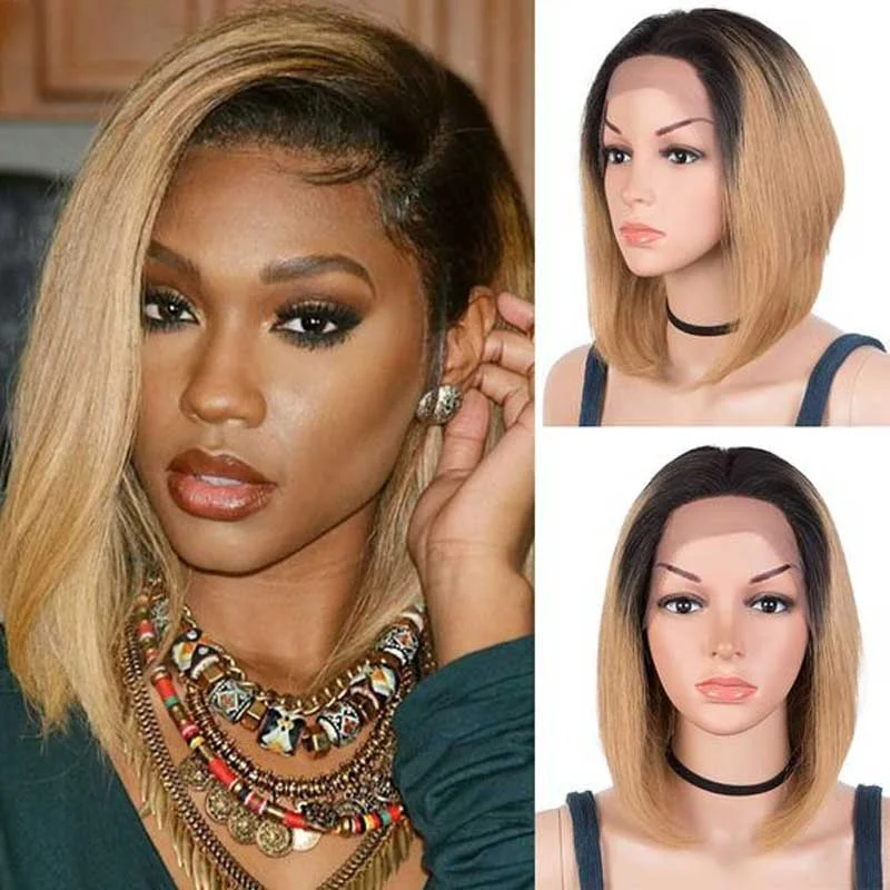 1B/27 Short Bob Lace Front Human Hair Wigs 13x4 Lace Front Wig for Women