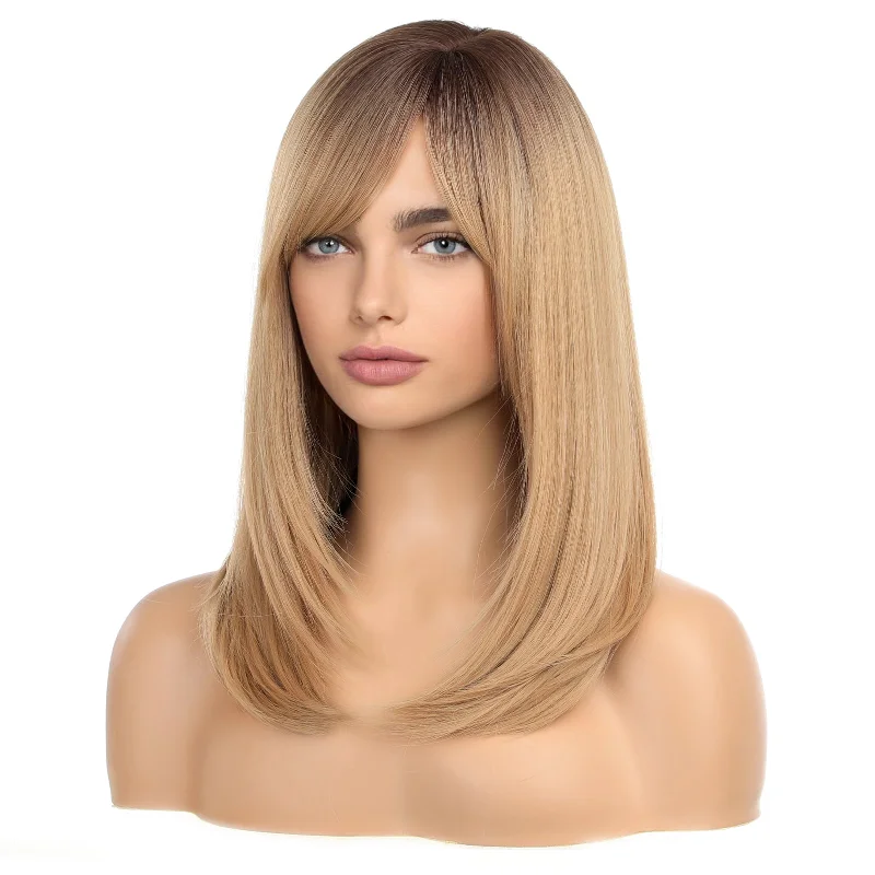 2 Shades 18 Inches Natural Wavy Synthetic Wig