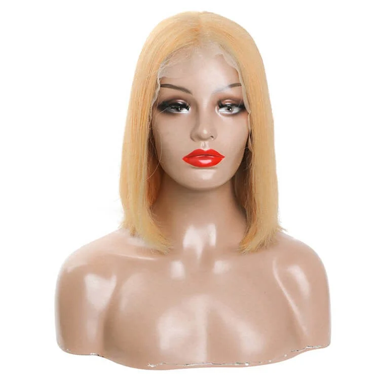 #27 Color Short Bob Lace Wig Straight Human Hair Wigs