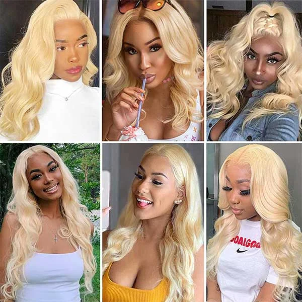 Alipop Hair 613 Blonde Body Wave Human Hair 13x6 Lace Front Wig