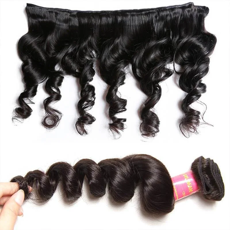 Klaiyi 8A Grade Indian Loose Wave 4 Pcs with 4*4 Lace Closure,100% Unprocessed Human Hair Weave