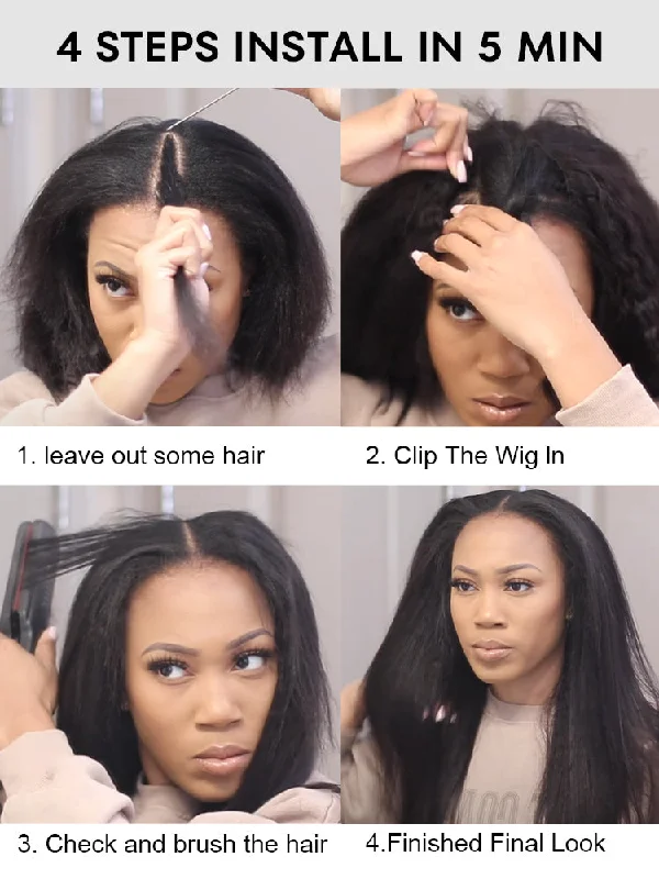 CurlyMe Body Wave Human Hair V Part Wig Glueless No Lace Same as Thin Part Wig