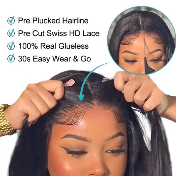 Air Wig|Upgrade 13x4 Pre Cut Lace Wear Go Glueless Deep Wave Wig with Pre Bleached Knots & Plucked Hairline