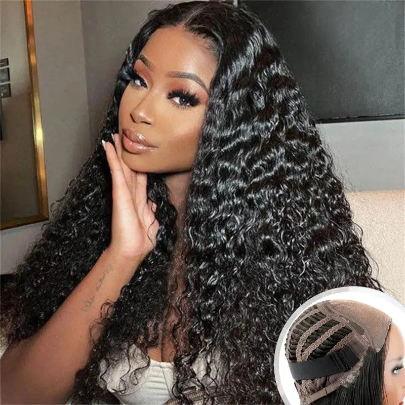 Air Wig|Upgrade 13x4 Pre Cut Lace Wear Go Glueless Deep Wave Wig with Pre Bleached Knots & Plucked Hairline