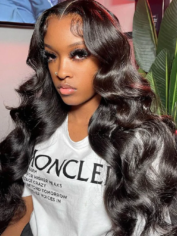 Body Wave 4x4 Closure Wig Pre Plucked Human Hair Wigs With Baby Hair