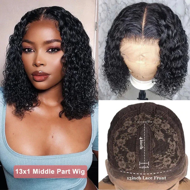 Angie Queen Bob Lace Wigs Indian Curly Human Hair Wigs Pre-plucked