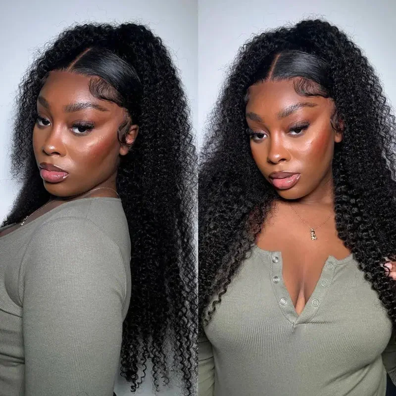 Ashimary Kinky Curly 10x6 Parting Max Melting Lace Glueless Human Hair Wig Bye Bye Knots Pre Cut Lace Wig