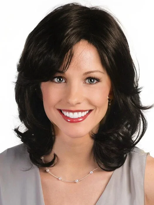 Attractive Shoulder Length Wavy Synthetic Wig With Bangs By imwigs®