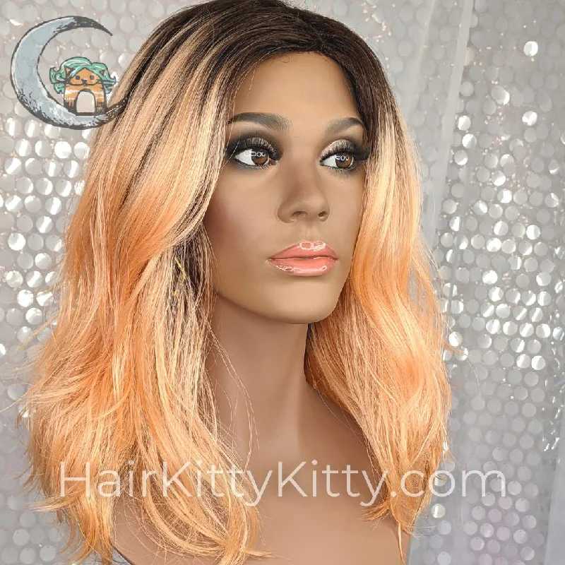 Bardot Wig - Peach Bellini Rooted