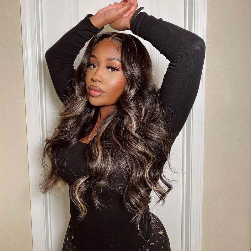 Beeos 5x5 SKINLIKE Real HD Lace Closure Wig Highlight Body Wave Glueless BC015