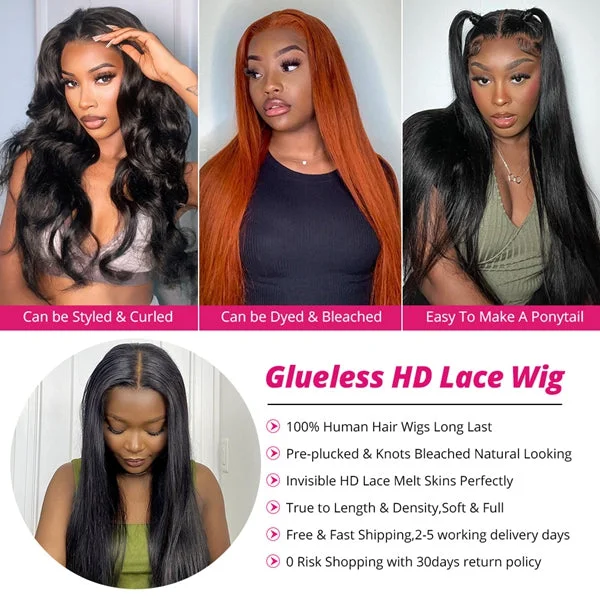 Flash Sale 30 32 Inch Long Wear Go Glueless 13x4 HD Transparent Lace Front Wigs Pre Plucked Knots Bleached Body Wave Human Hair Wigs