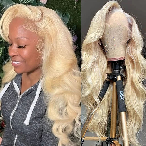 Full Lace Wig 613 Body Wave Human Hair Blonde Lace Front Wigs