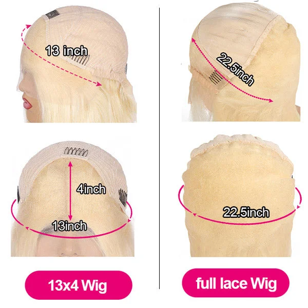 Full Lace Wig 613 Body Wave Human Hair Blonde Lace Front Wigs