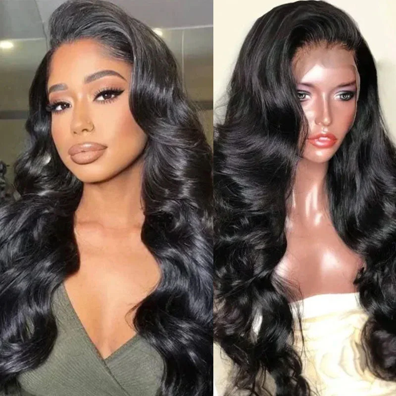 Wesface Body Wave 360 Lace Frontal Wig Natural Black Human Hair Wig