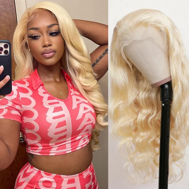 Wesface Body Wave 613 Blonde Color 13x4 Lace Front Wig Human Hair Wig