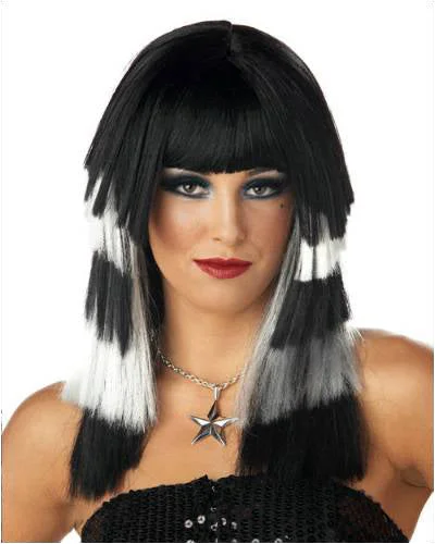 Club Chaos Black/White Costume Wig by California Costumes