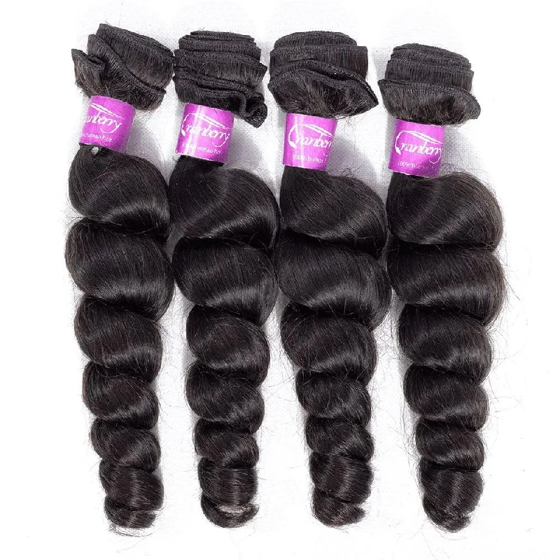 Cranberry 3pcs Lot Human Hair Weave Bundles Peruvian Loose Wave Hair