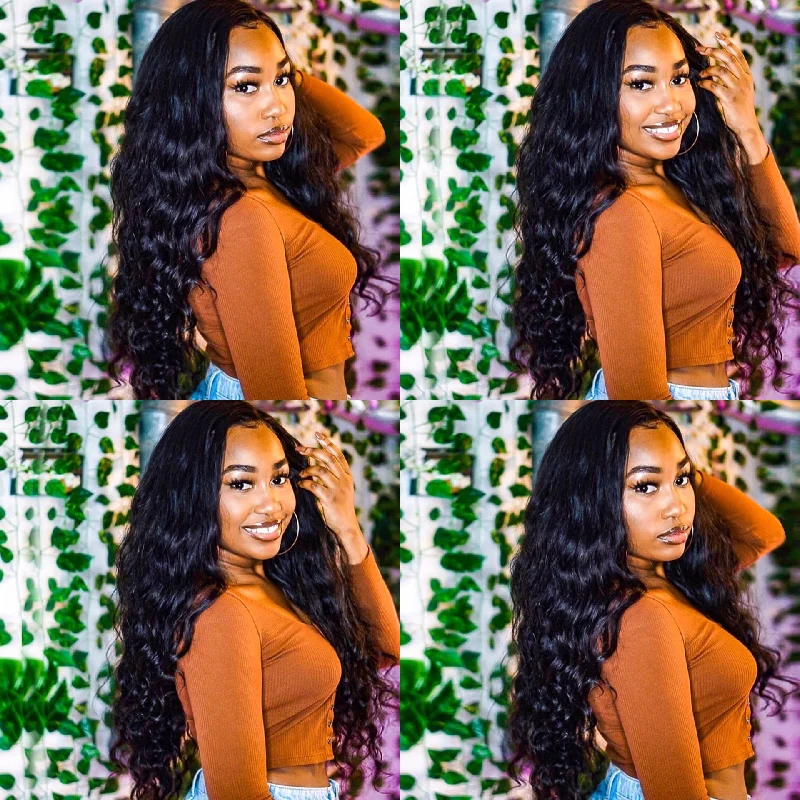 Cranberry 3pcs Lot Human Hair Weave Bundles Peruvian Loose Wave Hair