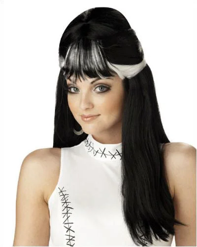 Frankies Girl Black/White Halloween Wig by California Costumes