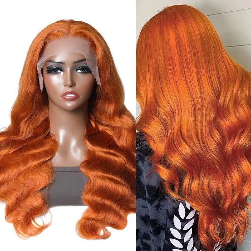 Ginger Colored Body Wave 13x4 Lace Front /4*4 Lace Closure Wigs With Baby Hair - Amanda Hair