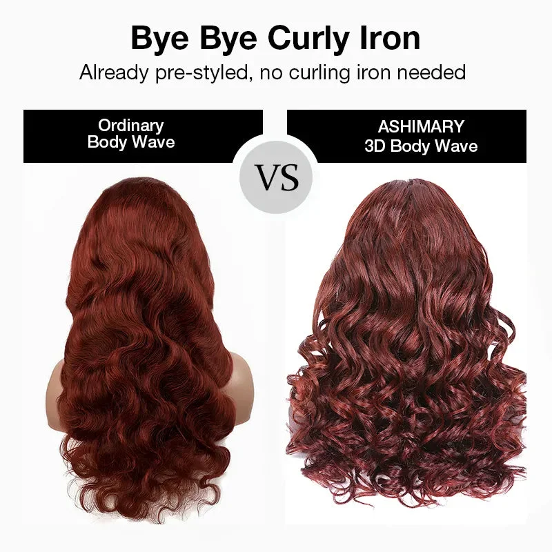 Install & GO Glueless 33# Reddish Brown Body Wave 4x4 13x4 Lace Wigs Wear On The Daily Wig