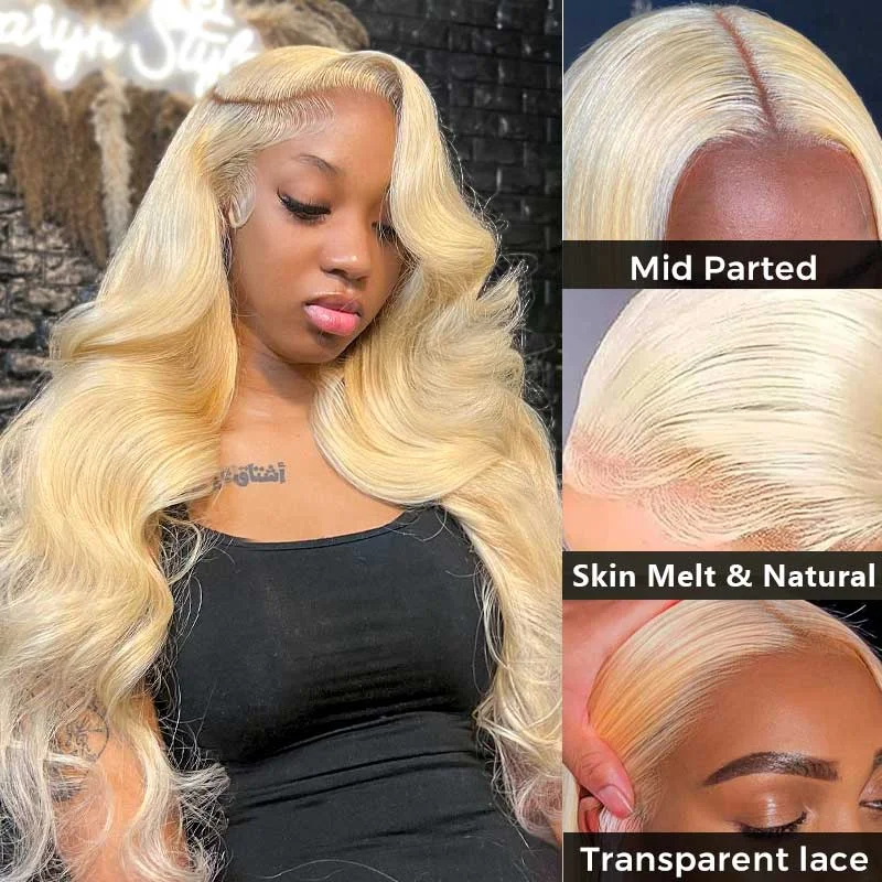 Ashimary Wear Go Wig 613 Blonde Body Wave 4*4 5*5 Transparent HD Lace Closure Wig