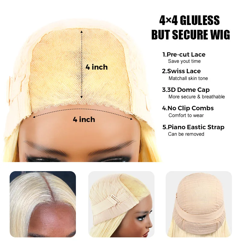 Ashimary Wear Go Wig 613 Blonde Body Wave 4*4 5*5 Transparent HD Lace Closure Wig