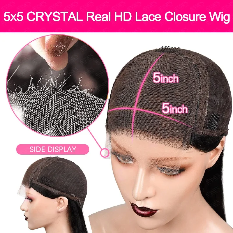 Glueless Invisible HD Lace Afro Kinky Curly 13x4 Lace Front Bob Wig 5x5 Lace Bob Human Hair Wig