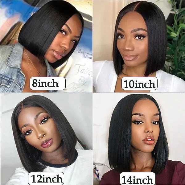 Glueless Straight Bob V Part Wig Beginner Friendly Natural Scalp Thick Human Hair Ashimaryhair