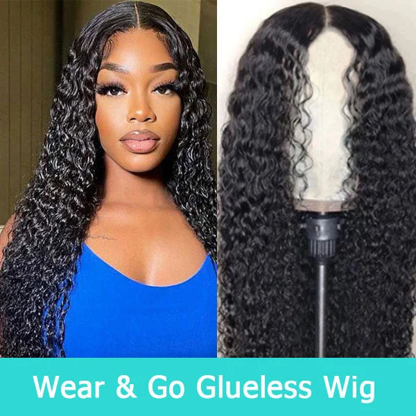 Flowy Glueless Wear And Go Jerry Curly 13x4 HD Frontal Wig With Pre-cut Lace Ready to Wear Wig  Pre Bleach Knots & Plucked Hairline