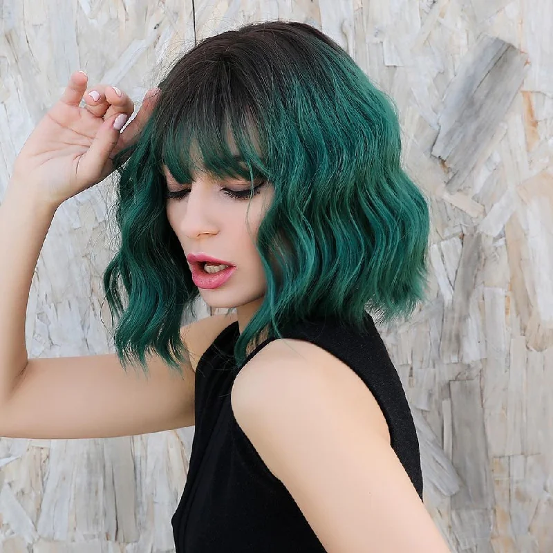 Ombre Green Synthetic Wig