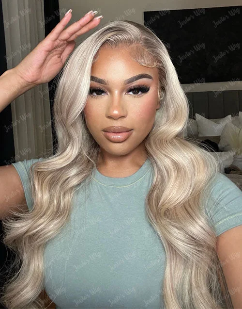 Highlight 613 Blonde Wavy Human Hair Wig P4/613 Body Wave Lace Front Wigs