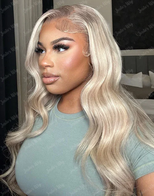 Highlight 613 Blonde Wavy Human Hair Wig P4/613 Body Wave Lace Front Wigs