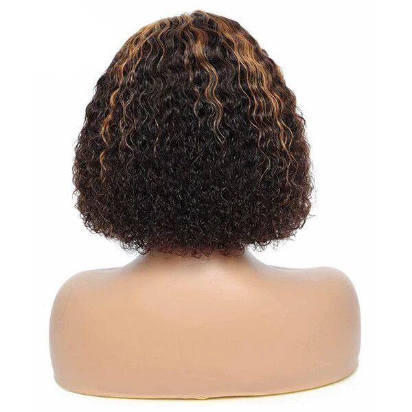 Highlight Bob Wig Curly Lace Front Human Hair Wigs Short Bob Ombre Human Hair Wig 4x4 Closure Brazilian Remy Lace Wig