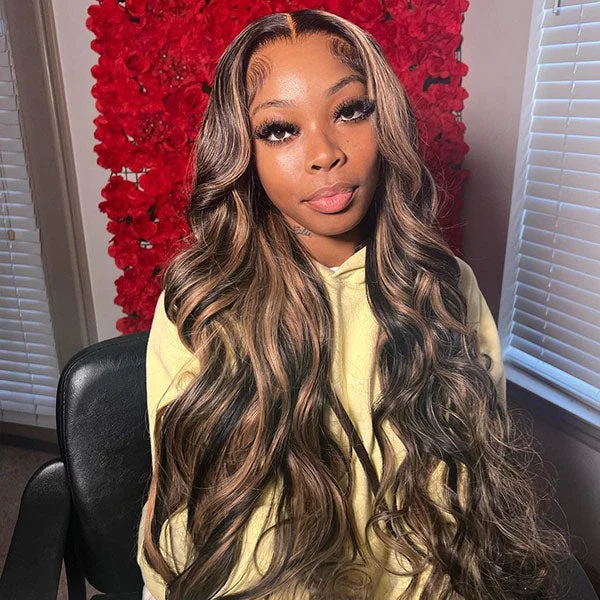 Clearance Sale | 4/27 Highlight Body Wave 13x4 Transparent Lace Lace Front Wigs Human Hair Pre-Plucked Color Wigs