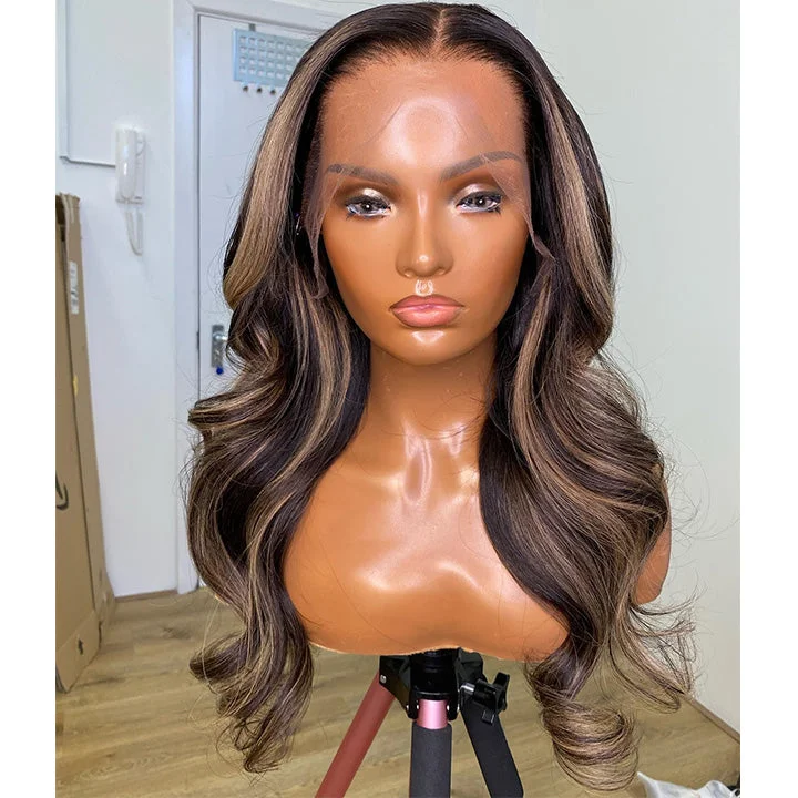 Highlight Honey Loose Body 5x6 Lace Human Hair Glueless 13x4 Lace Front Wig