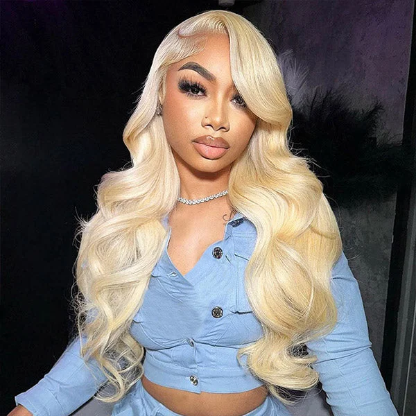 Ishow PPB™ Invisible Knots 613 Honey Blonde Color Body Wave Glueless Ready To Wear Wigs Pre Cut Lace