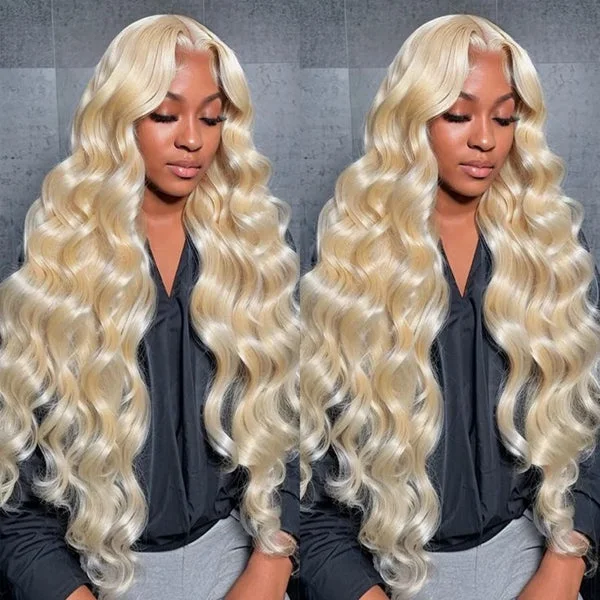 Ishow PPB™ Invisible Knots 613 Honey Blonde Color Body Wave Glueless Ready To Wear Wigs Pre Cut Lace